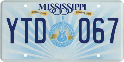 MS license plate YTD067