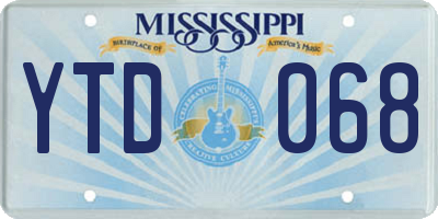 MS license plate YTD068