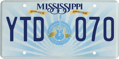 MS license plate YTD070