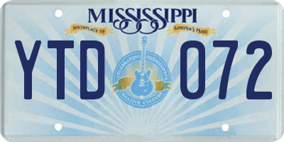 MS license plate YTD072
