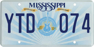 MS license plate YTD074