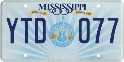 MS license plate YTD077