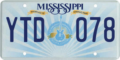 MS license plate YTD078