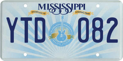 MS license plate YTD082