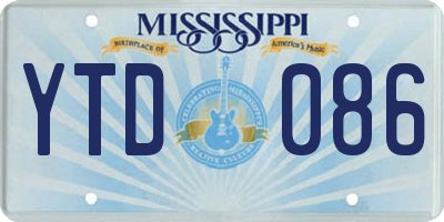 MS license plate YTD086