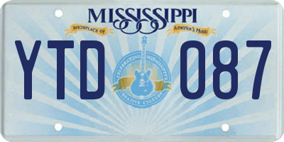 MS license plate YTD087