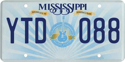 MS license plate YTD088