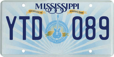 MS license plate YTD089