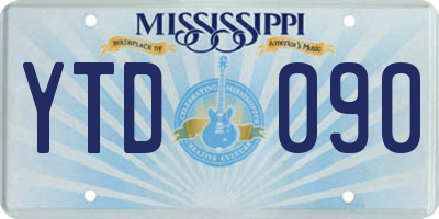 MS license plate YTD090