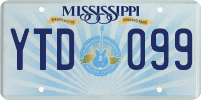 MS license plate YTD099