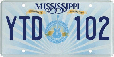 MS license plate YTD102