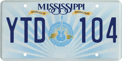 MS license plate YTD104
