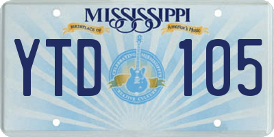 MS license plate YTD105