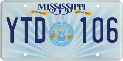 MS license plate YTD106