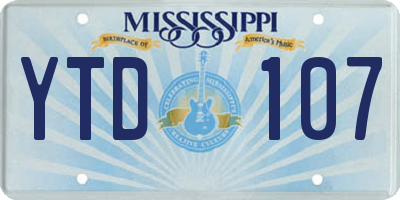 MS license plate YTD107