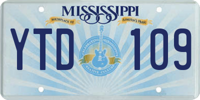 MS license plate YTD109