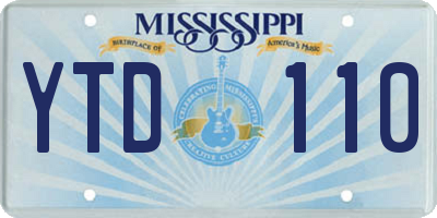 MS license plate YTD110