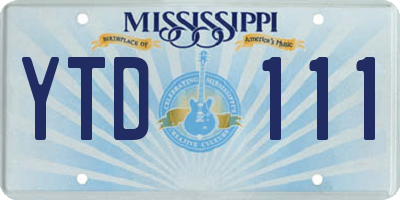 MS license plate YTD111
