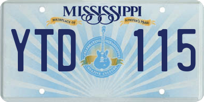 MS license plate YTD115