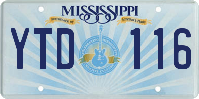 MS license plate YTD116