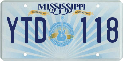 MS license plate YTD118