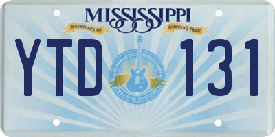 MS license plate YTD131