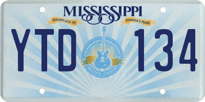 MS license plate YTD134