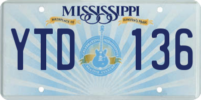 MS license plate YTD136