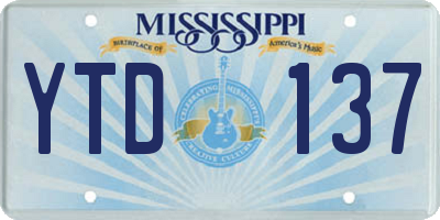 MS license plate YTD137