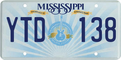 MS license plate YTD138