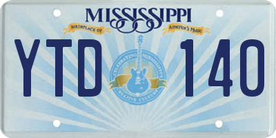 MS license plate YTD140