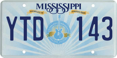 MS license plate YTD143