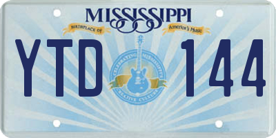 MS license plate YTD144