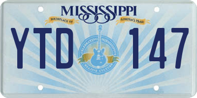 MS license plate YTD147