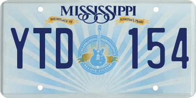 MS license plate YTD154