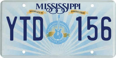 MS license plate YTD156
