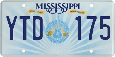 MS license plate YTD175