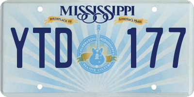 MS license plate YTD177