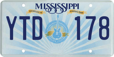 MS license plate YTD178