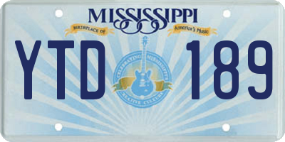 MS license plate YTD189