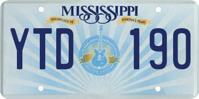 MS license plate YTD190