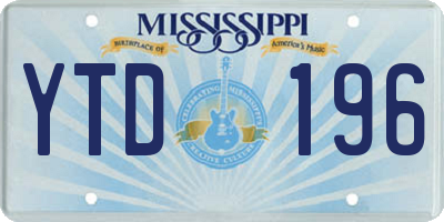 MS license plate YTD196