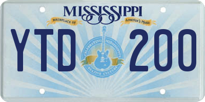 MS license plate YTD200