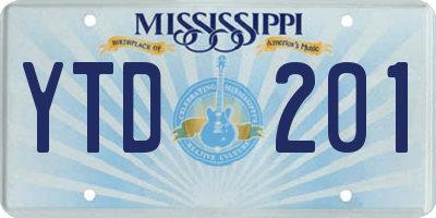 MS license plate YTD201