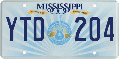 MS license plate YTD204