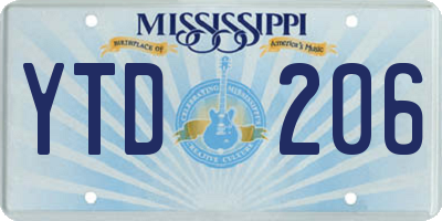 MS license plate YTD206