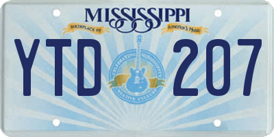 MS license plate YTD207