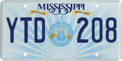 MS license plate YTD208