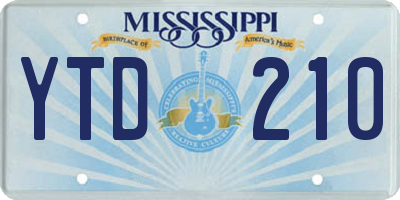 MS license plate YTD210