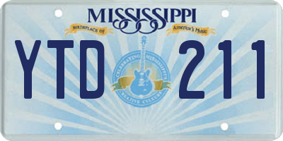 MS license plate YTD211
